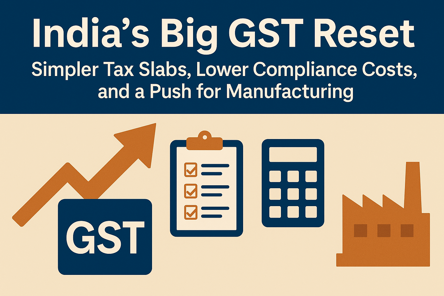 India’s Big GST Reset: Simpler Tax Slabs, Lower Compliance Costs, and a Push for Manufacturing