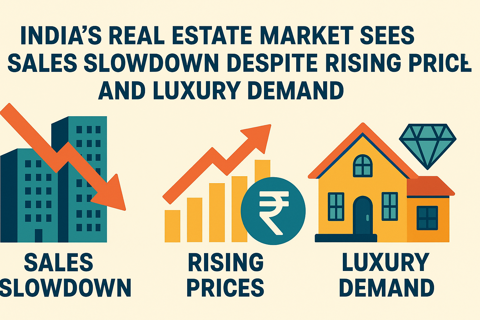 India’s Real Estate Market Sees Sales Slowdown Despite Rising Prices and Luxury Demand